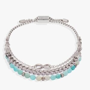 ALEX + ANI NWT Infinity Stranded Bracelet Set in Stainless Steel Silver